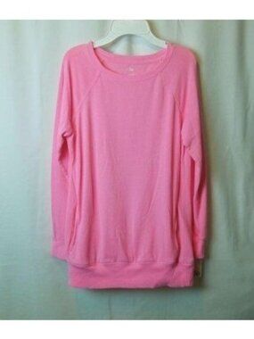 Girls SO Raglan Tunic Pink Splash Sweatshirt with Front Pouch Size XL (14/16)